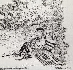 Claude Monet in his water garden
